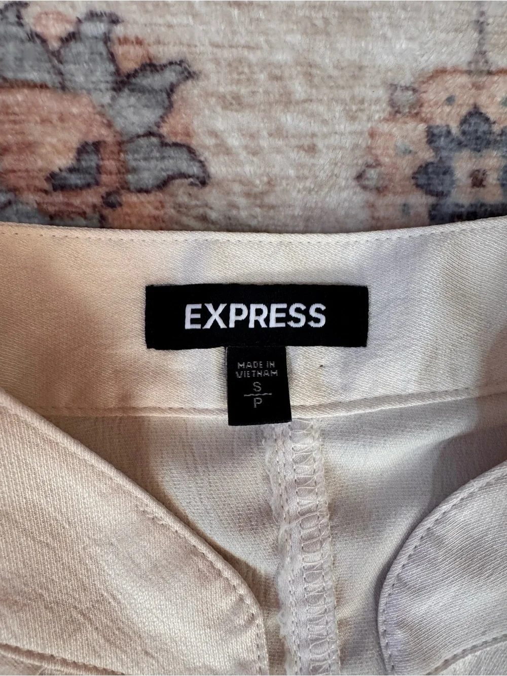 Express Cream Utility Jumpsuit with Tie Waist - Picture 2 of 4